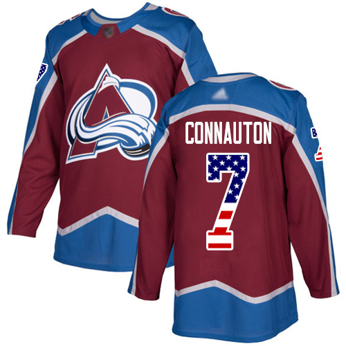 Adidas Colorado Avalanche 7 Kevin Connauton Burgundy Home Authentic USA Flag Stitched Youth NHL Jersey